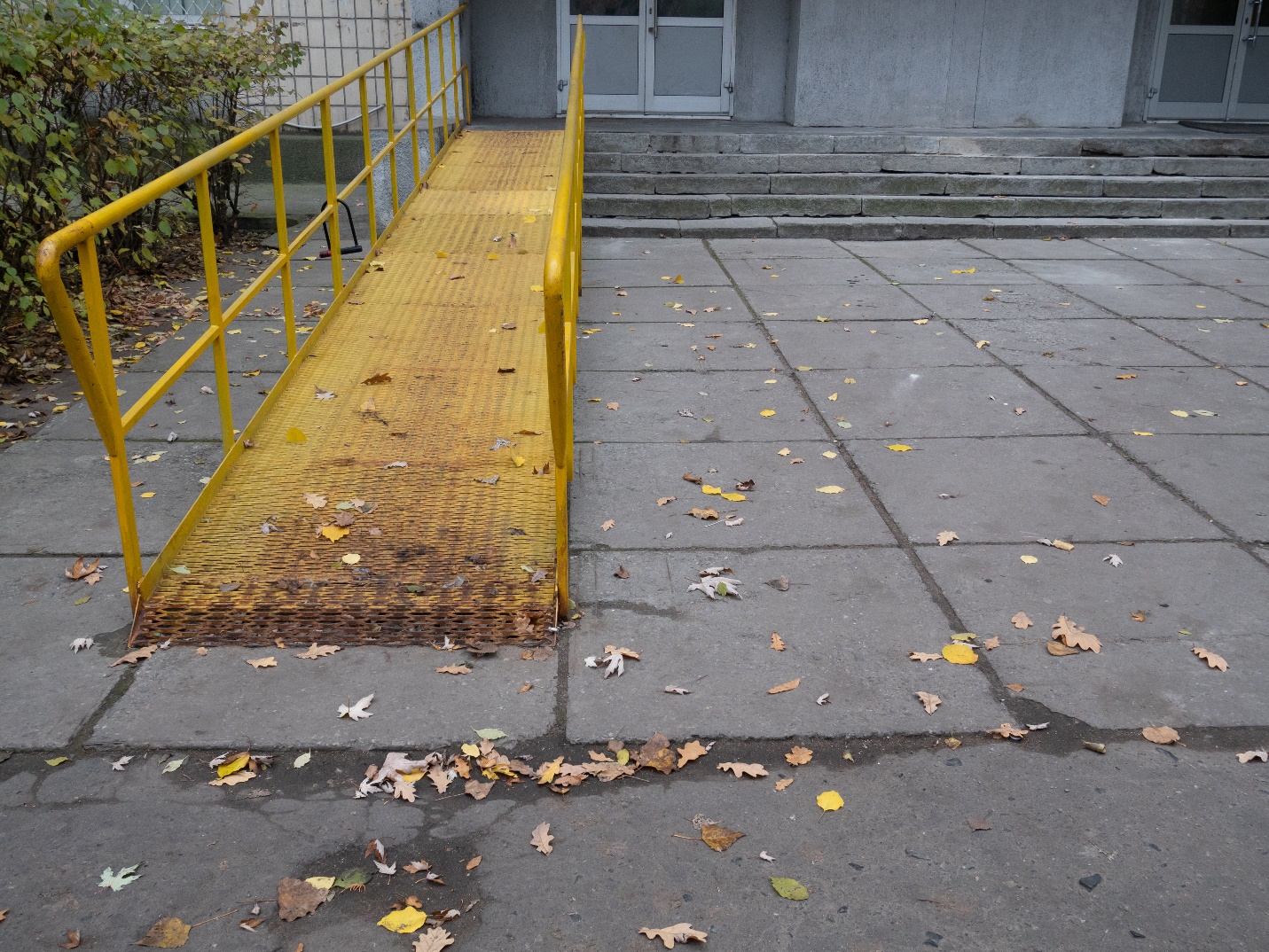 ramp for wheelchair disabled people at office building