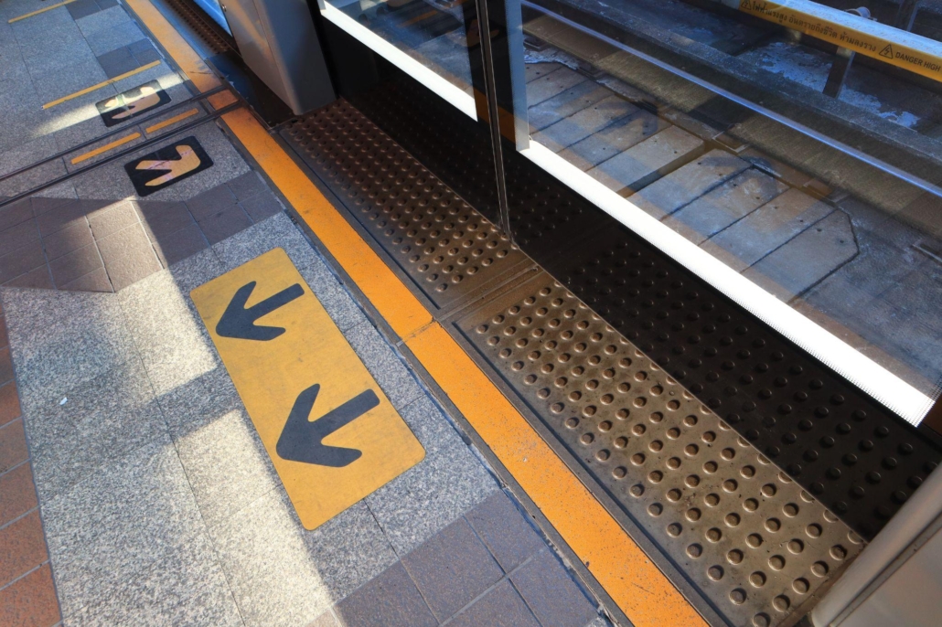 ADA compliant detectable warning surface tactiles installation